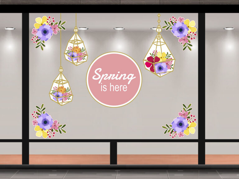 Ανοιξιάτικη βιτρίνα - "Spring is Here – Σύνθεση Αυτοκόλλητων για Ανοιξιάτικη Βιτρίνα" 🌸🌼 — εικόνα 1 από 4