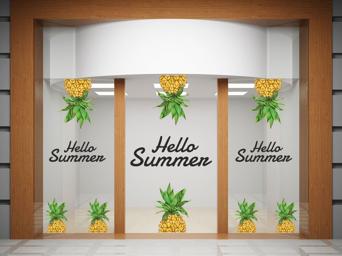 Αυτοκόλλητα καταστημάτων - "Hello Summer – Μια Φρουτένια Έκρηξη στη Βιτρίνα σας! 🍍🌞" — εικόνα 2 από 4