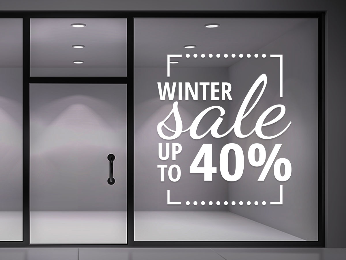 Αυτοκόλλητα καταστημάτων - Winter Sale Με διάφορες γραμματοσειρές — εικόνα 1 από 6