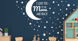 Αυτοκόλλητα Τοίχου - I love you to the moon and back🌙✨ — εικόνα 4 από 6