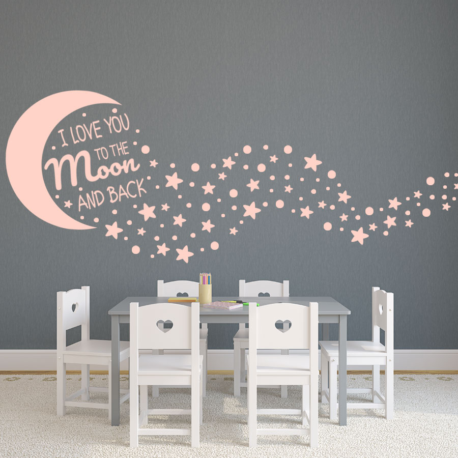 Αυτοκόλλητα Τοίχου - I love you to the moon and back🌙✨ — εικόνα 6 από 6