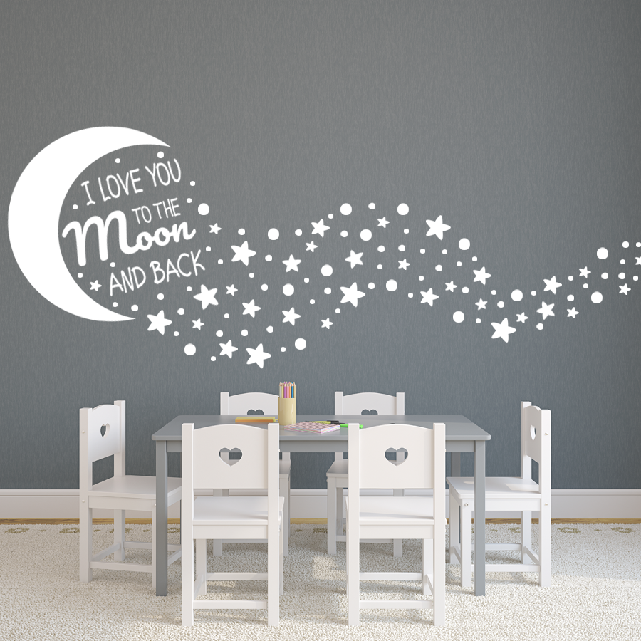 Αυτοκόλλητα Τοίχου - I love you to the moon and back🌙✨ — εικόνα 3 από 6