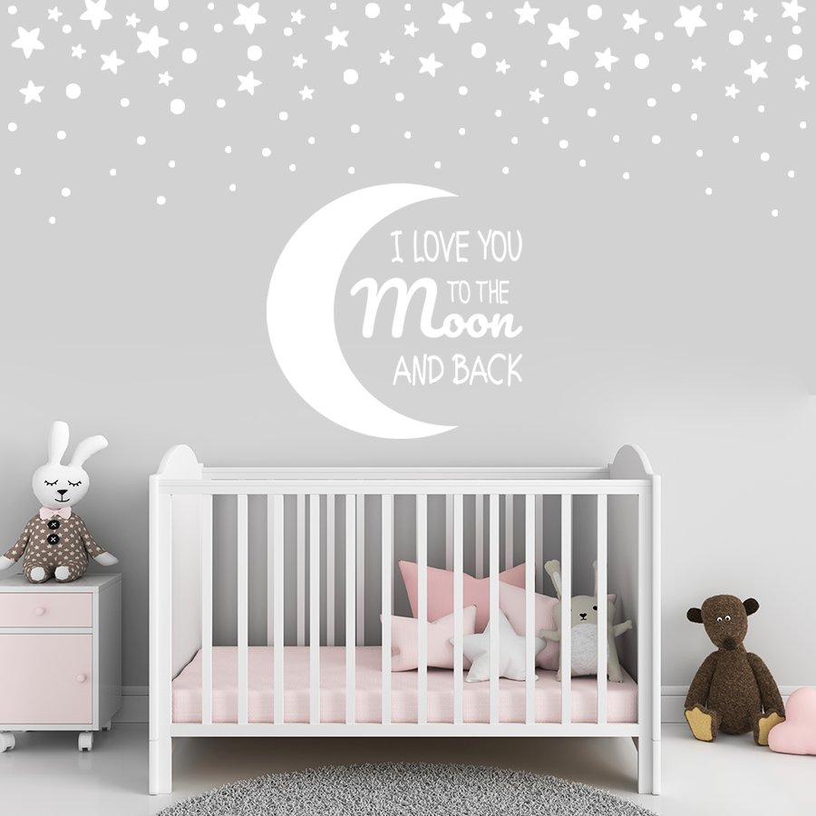 Αυτοκόλλητα Τοίχου - I love you to the moon and back🌙✨ — εικόνα 5 από 6