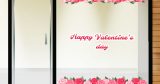 Αυτοκόλλητα καταστημάτων - Happy Valentine's Day και μπορντούρα με τριαντάφυλλα — εικόνα 1 από 4