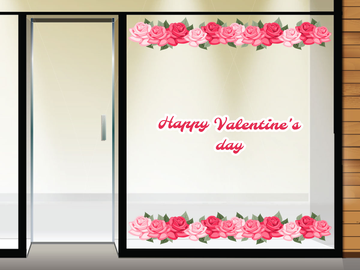 Αγίου Βαλεντίνου - Happy Valentine's Day και μπορντούρα με τριαντάφυλλα — εικόνα 1 από 4