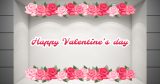 Αυτοκόλλητα καταστημάτων - Happy Valentine's Day και μπορντούρα με τριαντάφυλλα — εικόνα 4 από 4