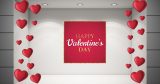 Αγίου Βαλεντίνου - Happy Valentine's Day σε χρυσοκόκκινο πλαίσιο και 25 καρδιές — εικόνα 2 από 4