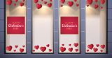 Αγίου Βαλεντίνου - Happy Valentine's Day σε χρυσοκόκκινο πλαίσιο και 25 καρδιές — εικόνα 4 από 4