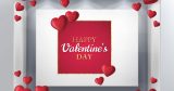 Αγίου Βαλεντίνου - Happy Valentine's Day σε χρυσοκόκκινο πλαίσιο και 25 καρδιές — εικόνα 3 από 4