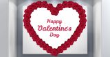 Αγίου Βαλεντίνου - Happy Valentine's Day σε καρδιά με κόκκινα τριαντάφυλλα — εικόνα 1 από 4