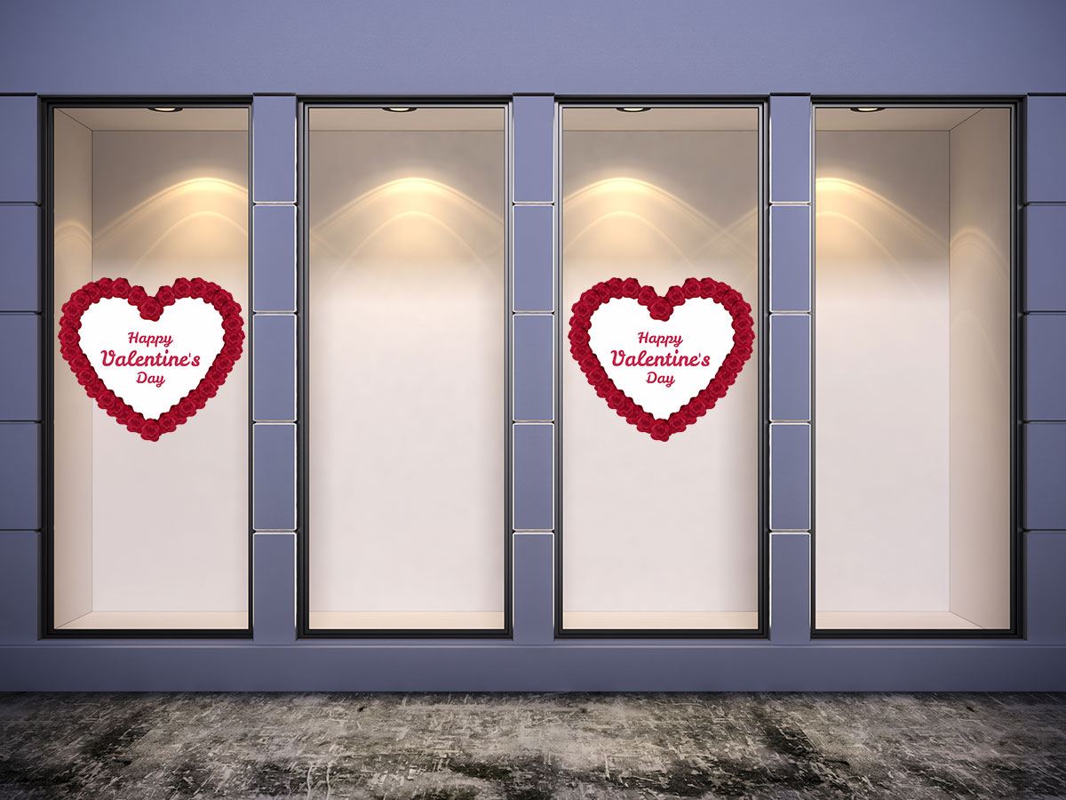 Αγίου Βαλεντίνου - Happy Valentine's Day σε καρδιά με κόκκινα τριαντάφυλλα — εικόνα 3 από 4