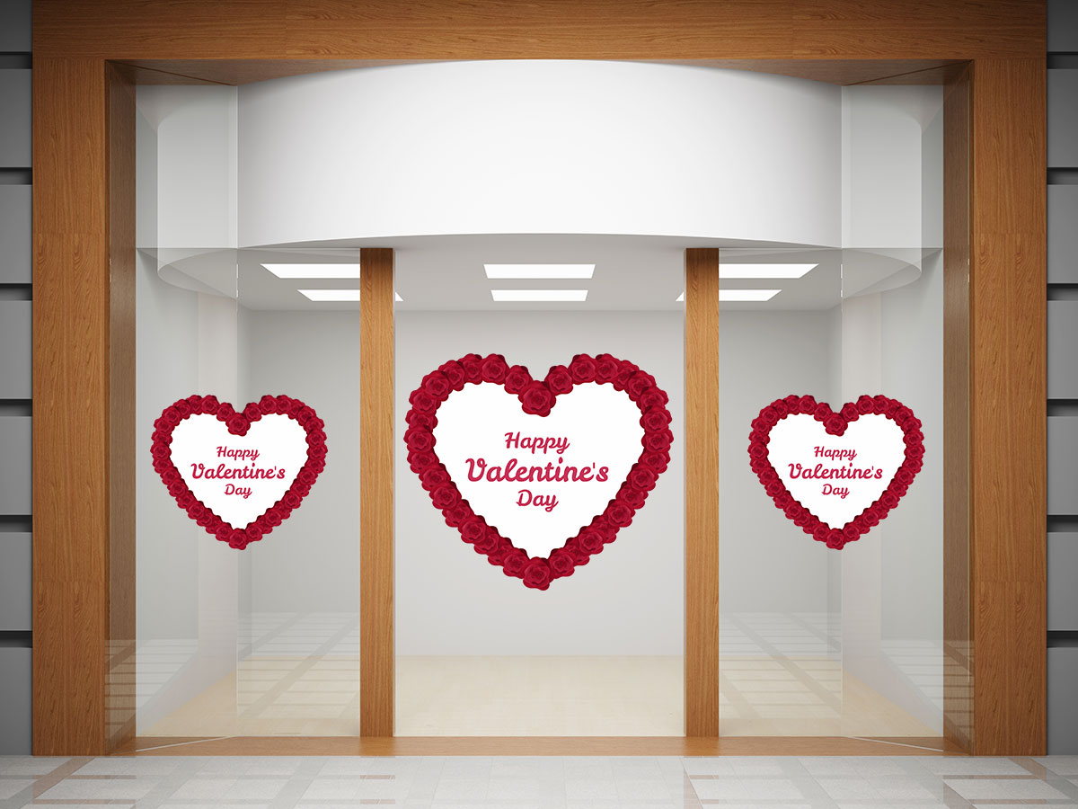 Αγίου Βαλεντίνου - Happy Valentine's Day σε καρδιά με κόκκινα τριαντάφυλλα — εικόνα 2 από 4