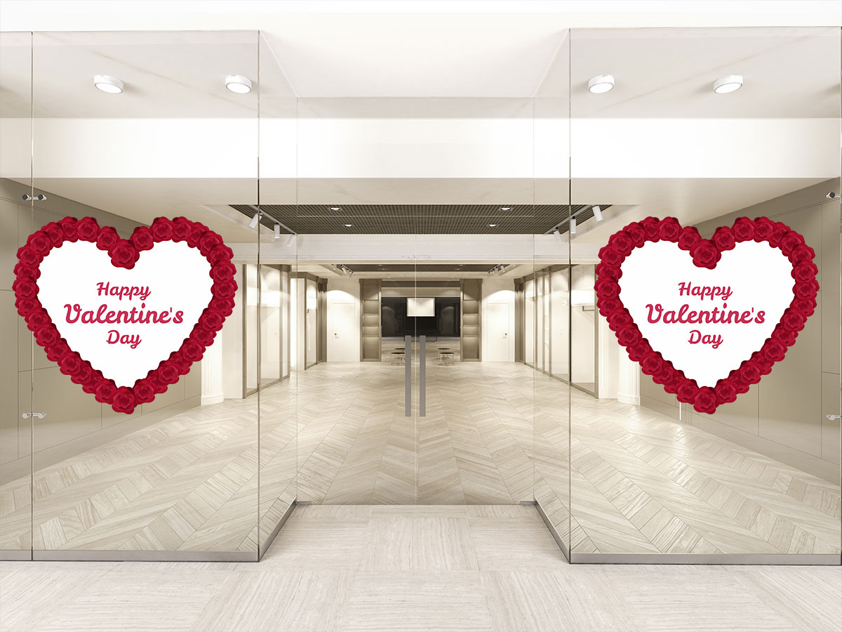 Αγίου Βαλεντίνου - Happy Valentine's Day σε καρδιά με κόκκινα τριαντάφυλλα — εικόνα 4 από 4