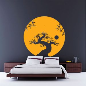 Αυτοκόλλητα Τοίχου - Ένα bonsai και η πανσέληνος — εικόνα 1 από 6