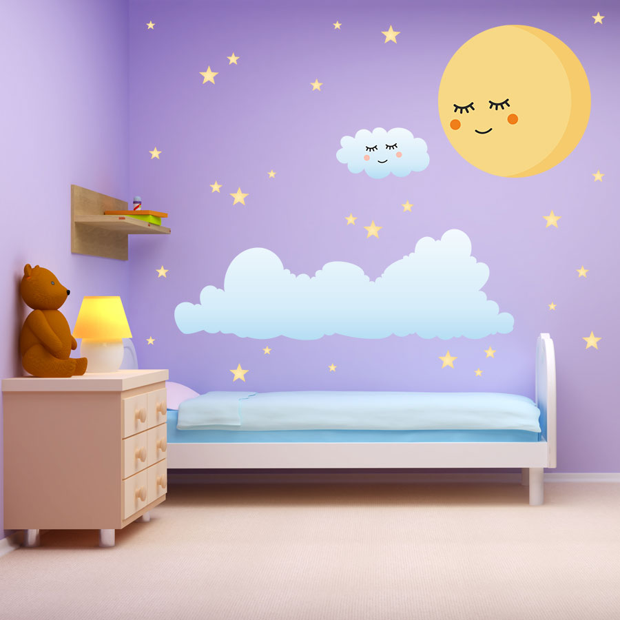 Το γελαστό φεγγάρι, σύννεφα και 50 αστεράκια🌙☁️⭐ — εικόνα 1 από 4