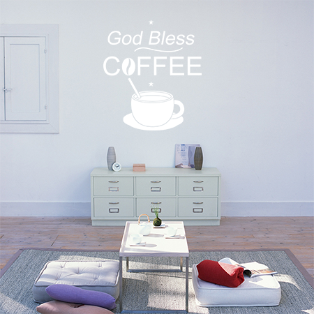 Αυτοκόλλητα Τοίχου - God Bless Coffee — εικόνα 5 από 6