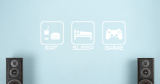 Αυτοκόλλητα Τοίχου - Eat, Sleep, Game σε πλαίσια — εικόνα 6 από 6