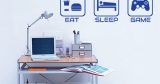 Αυτοκόλλητα Τοίχου - Eat, Sleep, Game σε πλαίσια — εικόνα 1 από 6
