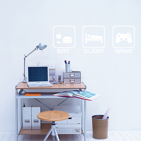 Αυτοκόλλητα Τοίχου - Eat, Sleep, Game σε πλαίσια — εικόνα 3 από 6