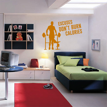 Άνθρωποι & φιγούρες - Αθλητής με τη φράση Excuses dont burn calories — εικόνα 1 από 6