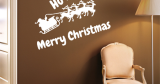 Αυτοκόλλητα Τοίχου - Αυτοκόλλητο Merry Christmas με Άγιο Βασίλη, Έλκηθρο & ΧΟ ΧΟ ΧΟ — εικόνα 5 από 10