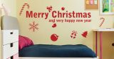 Αυτοκόλλητα Τοίχου - Αυτοκόλλητο “Merry Christmas” με Κρεμαστά Στολίδια — εικόνα 2 από 6