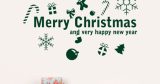 Αυτοκόλλητα Τοίχου - Αυτοκόλλητο “Merry Christmas” με Κρεμαστά Στολίδια — εικόνα 1 από 6