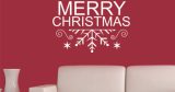 Αυτοκόλλητα Τοίχου - Αυτοκόλλητο “Merry Christmas” με Νιφάδα Χιονιού — εικόνα 1 από 6