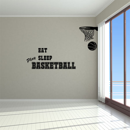 Αυτοκόλλητα Τοίχου - Eat, Sleep, Play Basketball — εικόνα 2 από 6