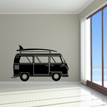 Αυτοκίνητα - Αυτοκόλλητο Τοίχου "Camper Van Ready for Vacation" για Σαλόνι & Δωμάτια 🚐🏄‍♂️ — εικόνα 2 από 6