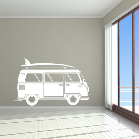 Αυτοκίνητα - Αυτοκόλλητο Τοίχου "Camper Van Ready for Vacation" για Σαλόνι & Δωμάτια 🚐🏄‍♂️ — εικόνα 4 από 6