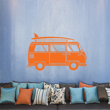 Αυτοκίνητα - Αυτοκόλλητο Τοίχου "Camper Van Ready for Vacation" για Σαλόνι & Δωμάτια 🚐🏄‍♂️ — εικόνα 1 από 6