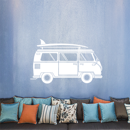 Αυτοκίνητα - Αυτοκόλλητο Τοίχου "Camper Van Ready for Vacation" για Σαλόνι & Δωμάτια 🚐🏄‍♂️ — εικόνα 3 από 6