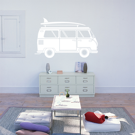 Αυτοκίνητα - Αυτοκόλλητο Τοίχου "Camper Van Ready for Vacation" για Σαλόνι & Δωμάτια 🚐🏄‍♂️ — εικόνα 5 από 6