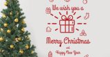 Εποχιακά & Γιορτές - Αυτοκόλλητο “We Wish You a Merry Christmas & Happy New Year” με Δώρο & Στολίδια — εικόνα 1 από 6