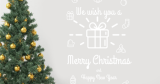 Εποχιακά & Γιορτές - Αυτοκόλλητο “We Wish You a Merry Christmas & Happy New Year” με Δώρο & Στολίδια — εικόνα 3 από 6
