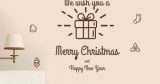 Εποχιακά & Γιορτές - Αυτοκόλλητο “We Wish You a Merry Christmas & Happy New Year” με Δώρο & Στολίδια — εικόνα 2 από 6