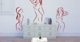 Line Αrt - Τρείς κοπέλες σε πόζα — εικόνα 2 από 6